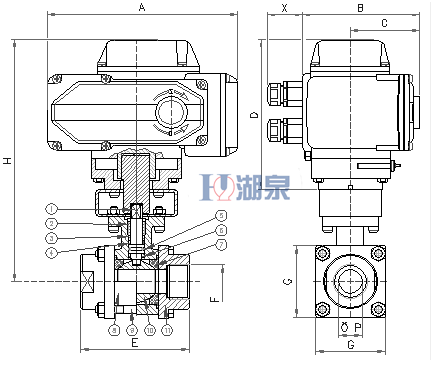 電動絲扣球閥Q911F-16P型號，圖片，原理